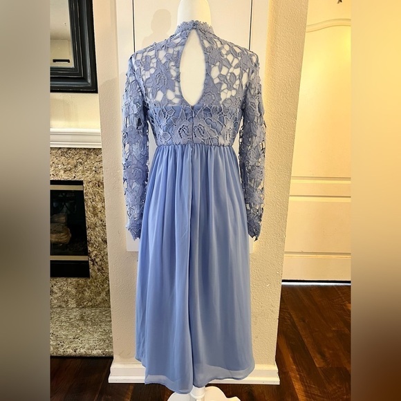 Chi Chi London Maternity Lolita Eyelet High Neck Midi Dress Purple Size 8 - Picture 7 of 13